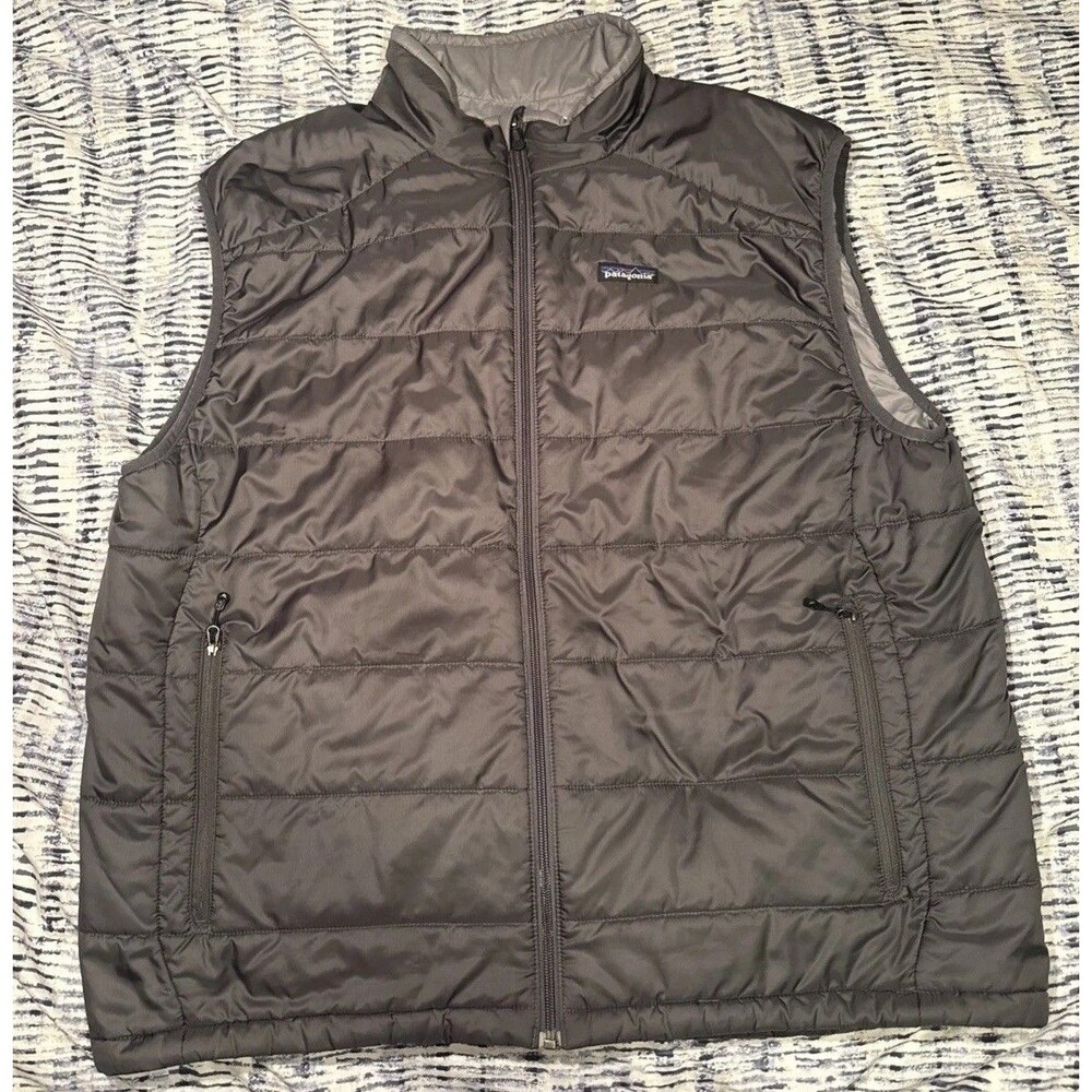 Patagonia Nano Puff Vest Mens 2XL XXL Gray Puffer Full Zip Primaloft Insulated